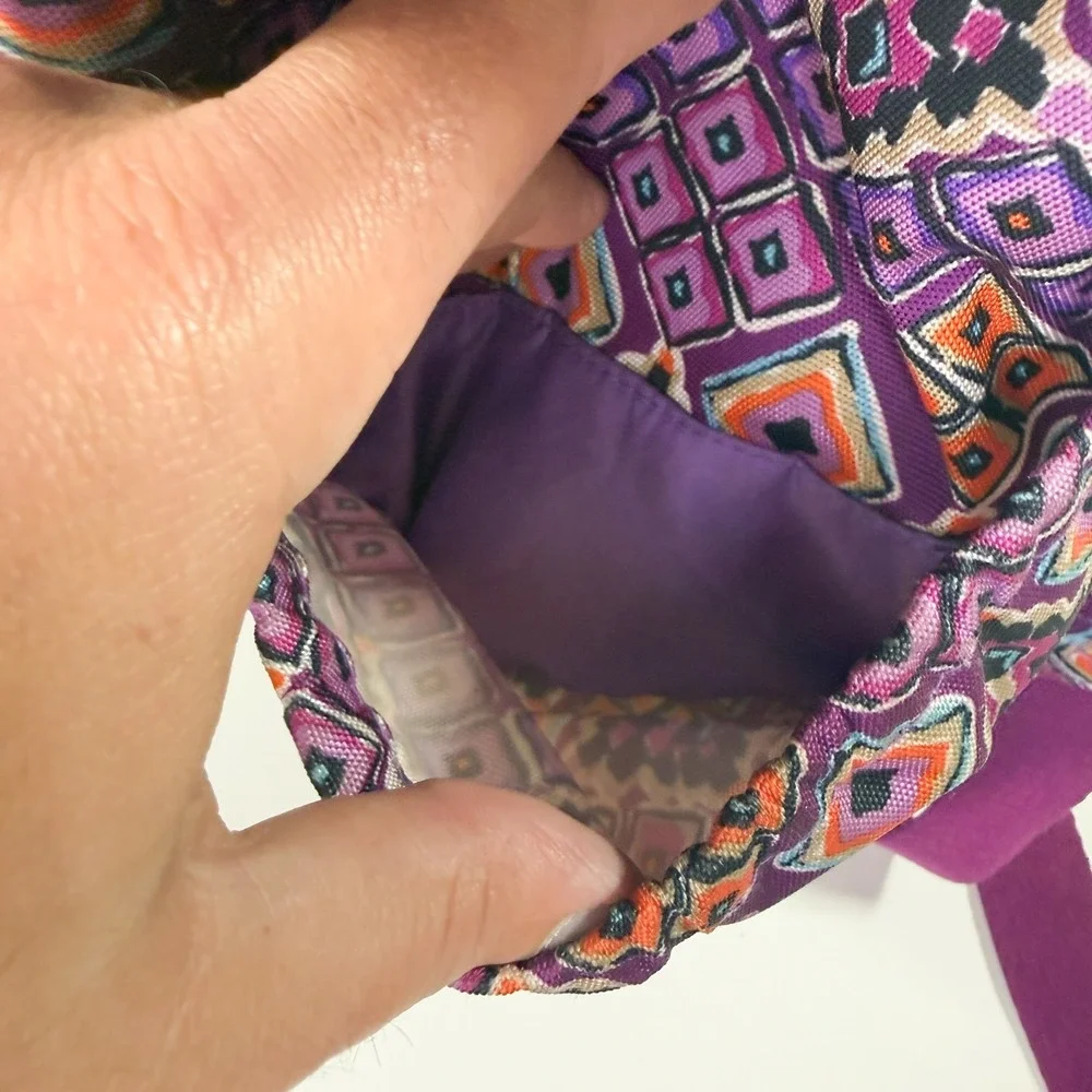 Vera‎ Bradley Lighten Up Backpack Purple Geometric Nylon Bag